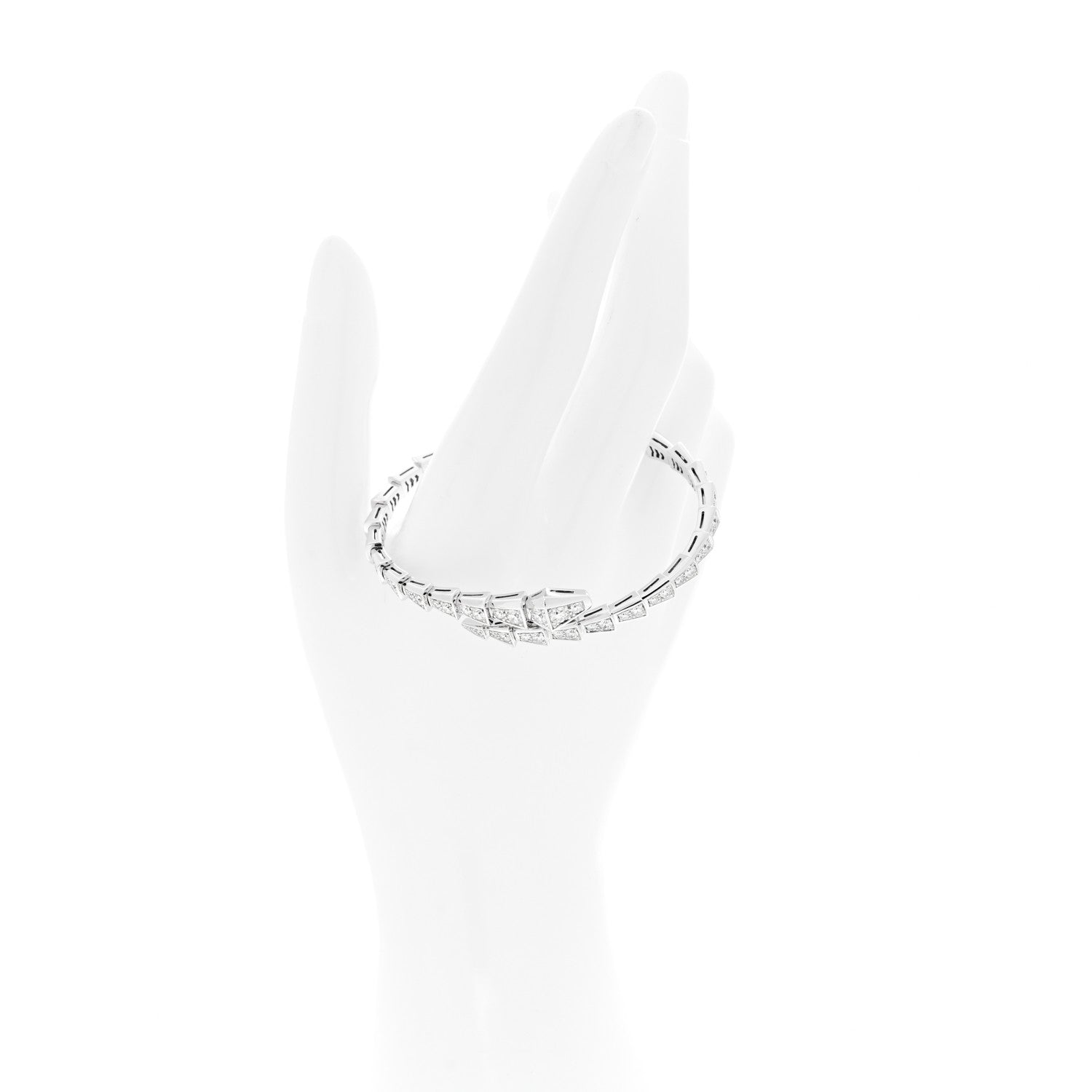 Bulgari 18K White Gold Diamond Serpenti Viper Pave Bracelet M 2 of 5
