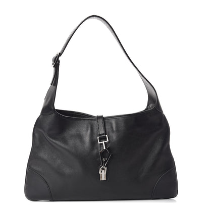 Gucci Calfskin Lobster Clasp Lock Jackie O Hobo Black 1 of 12