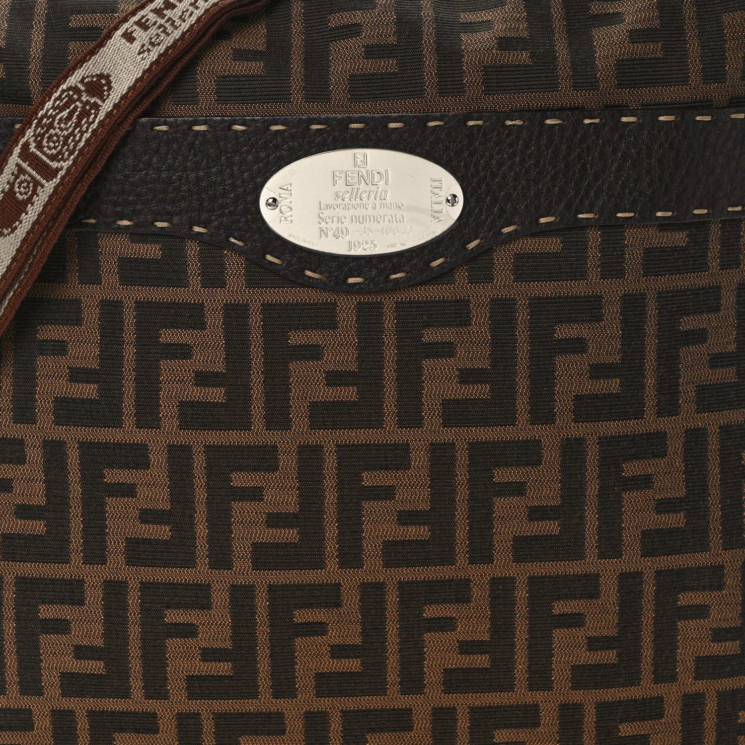 Fendi Zucca Cuoio Romano Selleria Messenger Tobacco Moro 8 of 13