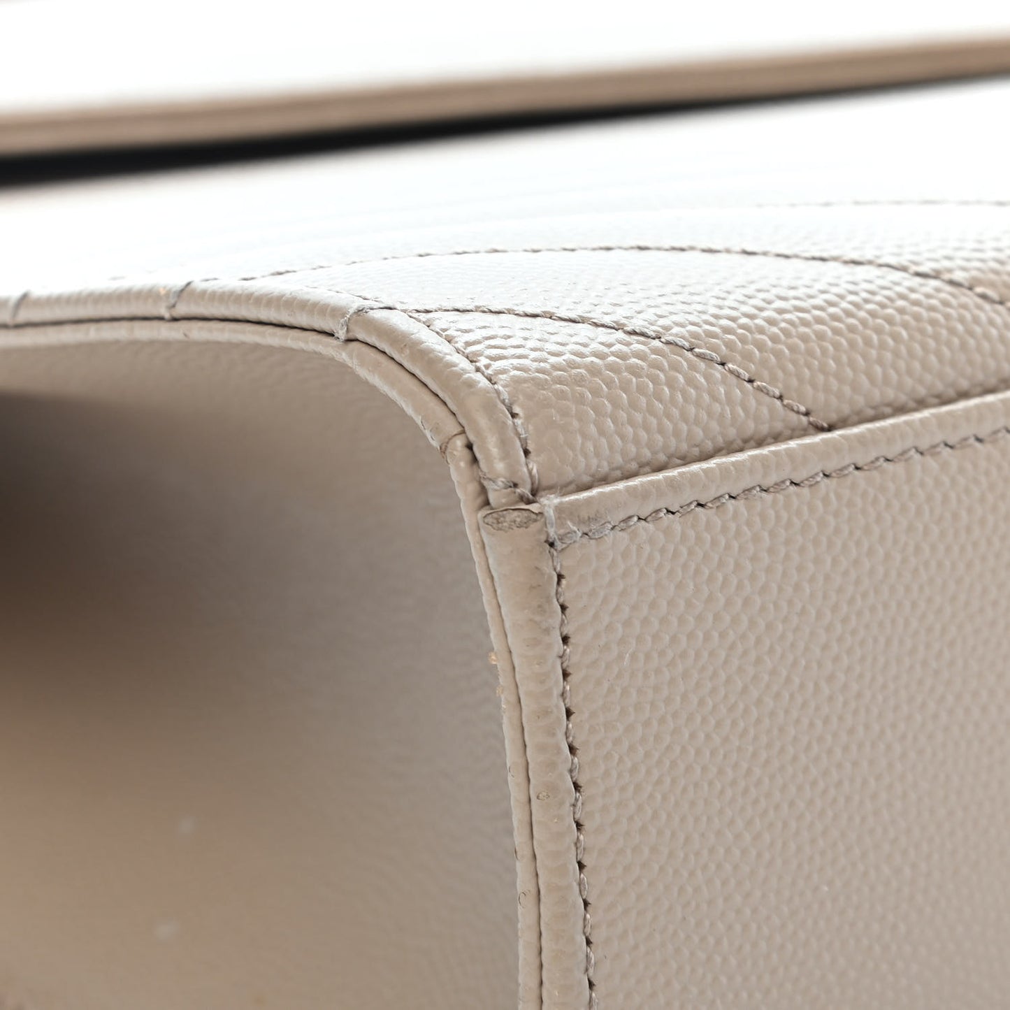 Grain De Poudre Matelasse Chevron Large Monogram Satchel Dark Beige