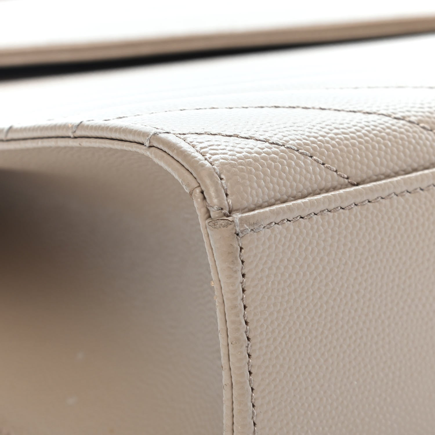 Saint Laurent Grain De Poudre Matelasse Chevron Large Monogram Satchel Dark Beige 8 of 15