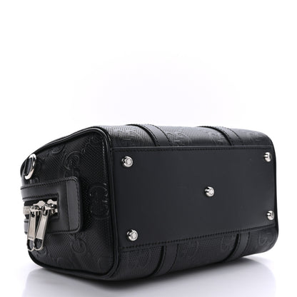 Gucci Calfskin GG Tennis Embossed Mini Duffle Bag Black 3 of 9