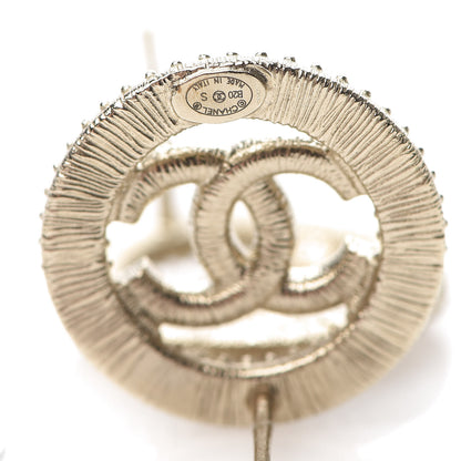 Chanel Crystal CC Vendome Round Earrings Gold 4 of 5