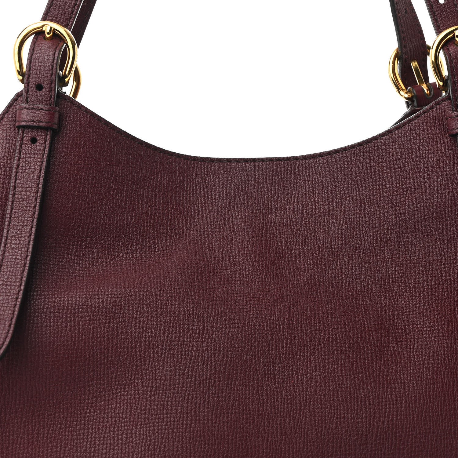 Burberry Grainy Calfskin House Check Small Canterbury Tote Burgundy 8 of 11
