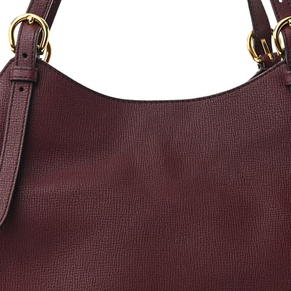 Burberry Grainy Calfskin House Check Small Canterbury Tote Burgundy 8 of 11
