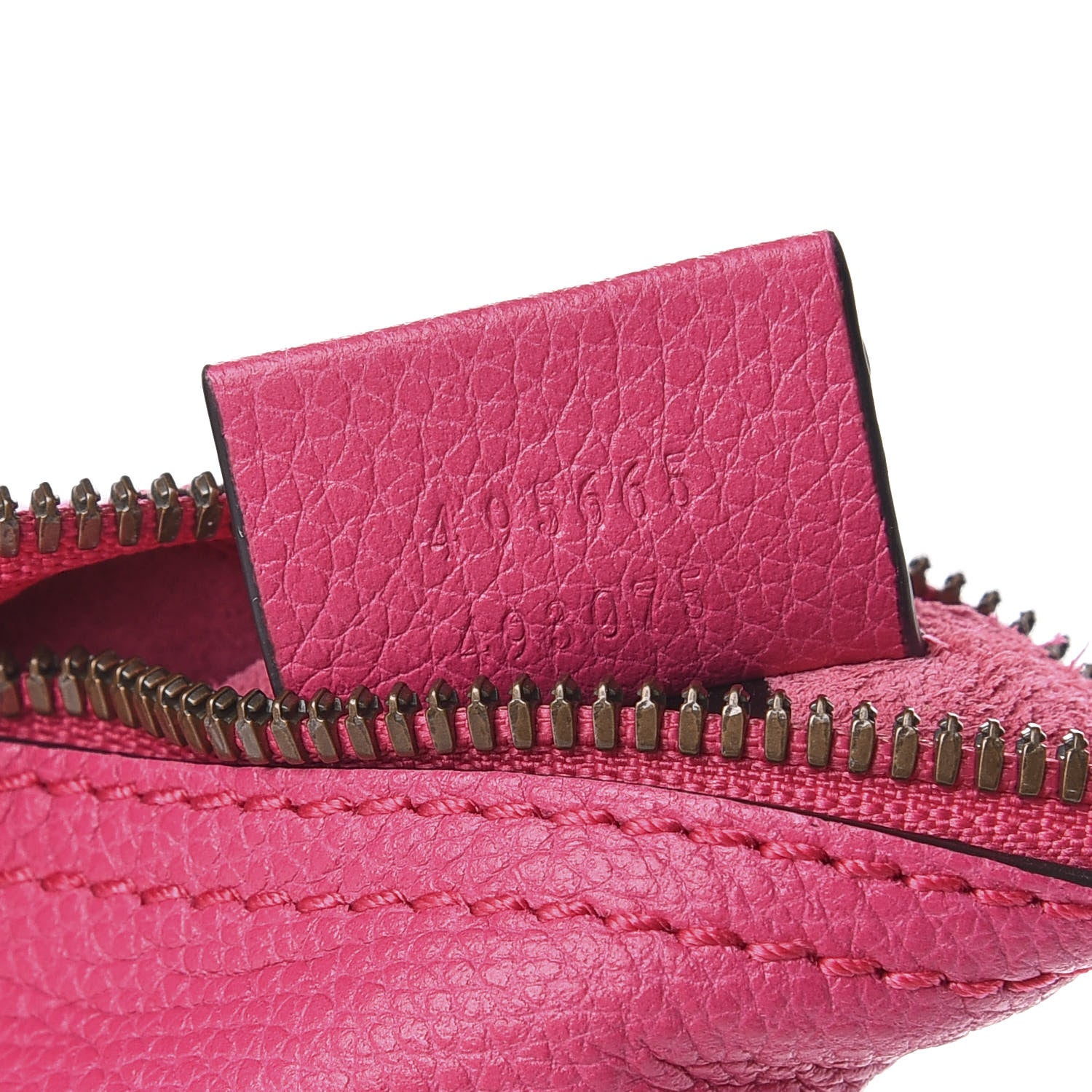 Gucci Pebbled Calfskin Medium Logo Portfolio Clutch Box Pink Green 7 of 7