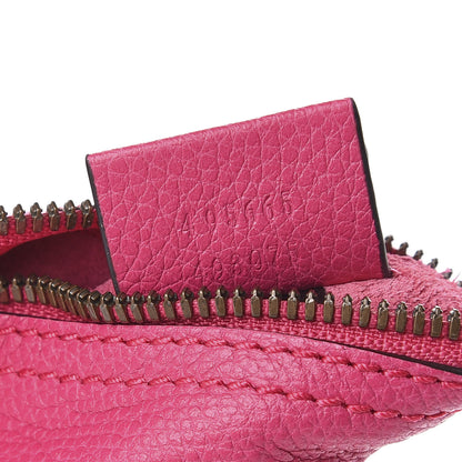 Gucci Pebbled Calfskin Medium Logo Portfolio Clutch Box Pink Green 7 of 7