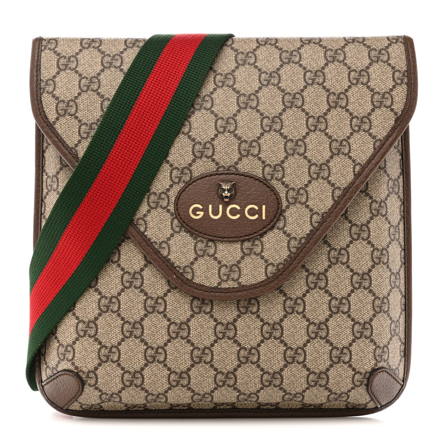Gucci GG Supreme Monogram Web Medium Neo Vintage Flap Messenger Bag Beige New Acero 1 of 13