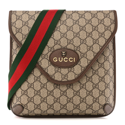 Gucci GG Supreme Monogram Web Medium Neo Vintage Flap Messenger Bag Beige New Acero 1 of 13