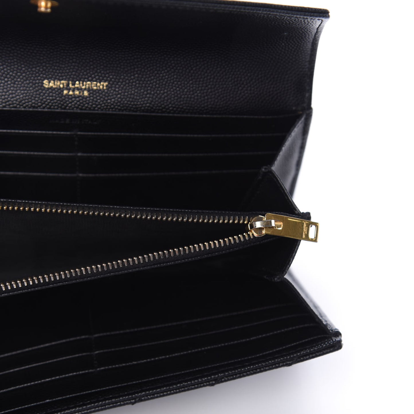 Grain De Poudre Matelasse Chevron Monogram Flap Wallet Black