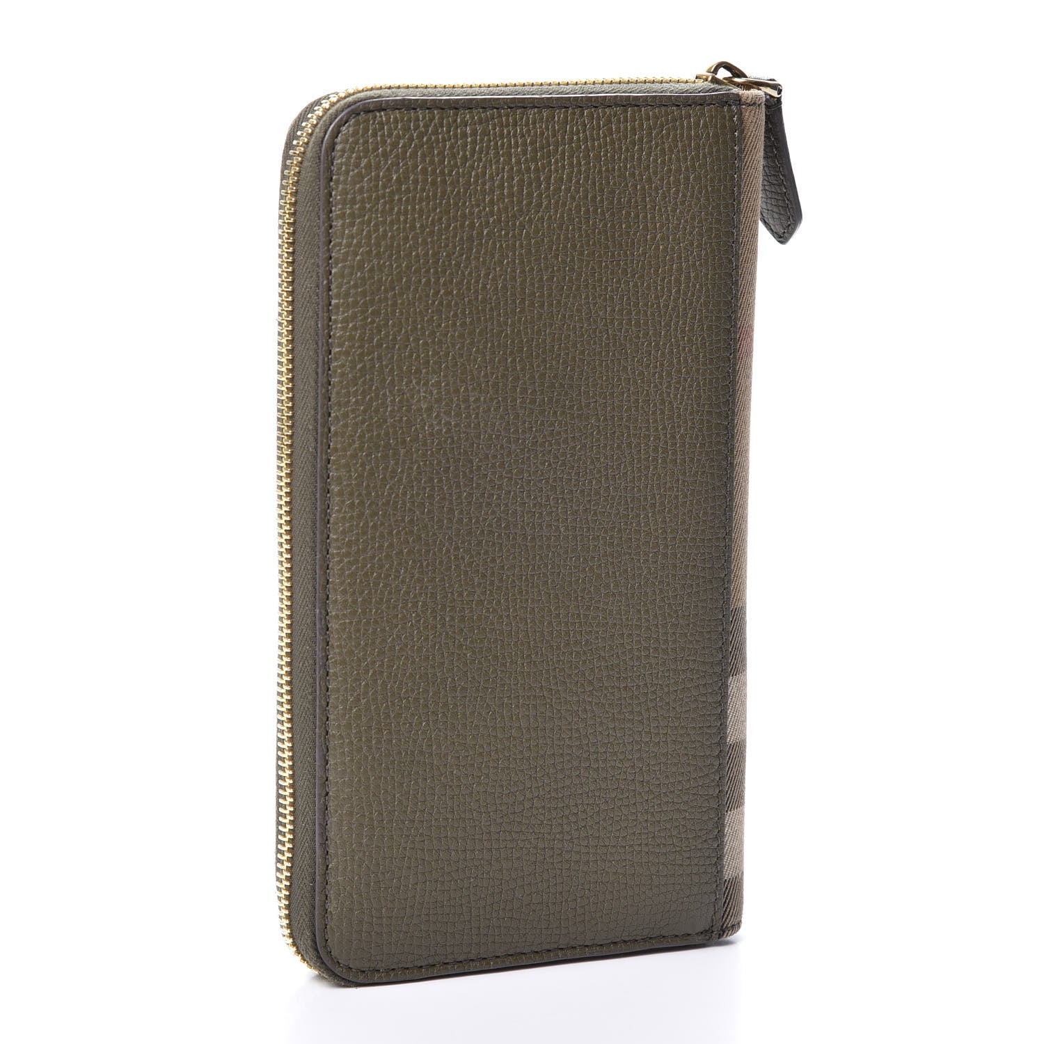 Burberry House Check Calfskin Renfrew Long Zip Around Wallet Green 2 of 10