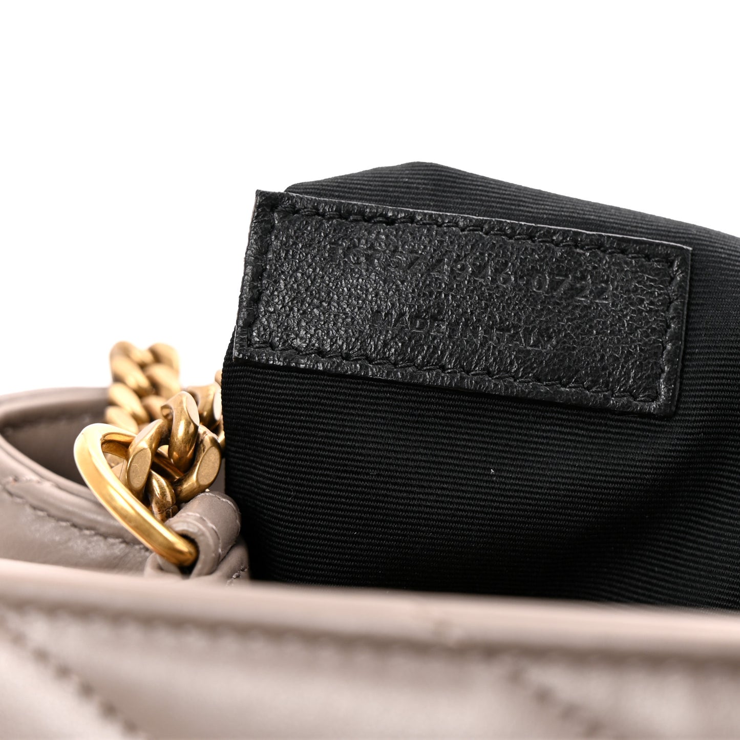 Calfskin Y Quilted Monogram Medium Loulou Chain Satchel Greyish Brown
