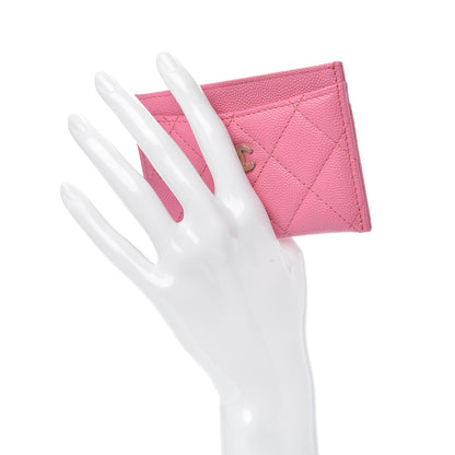 Chanel Caviar Quilted Card Holder Pink 2 of 9