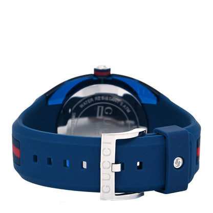 Gucci Stainless Steel Rubber 46mm Sync Web Quartz Watch Blue 3 of 5