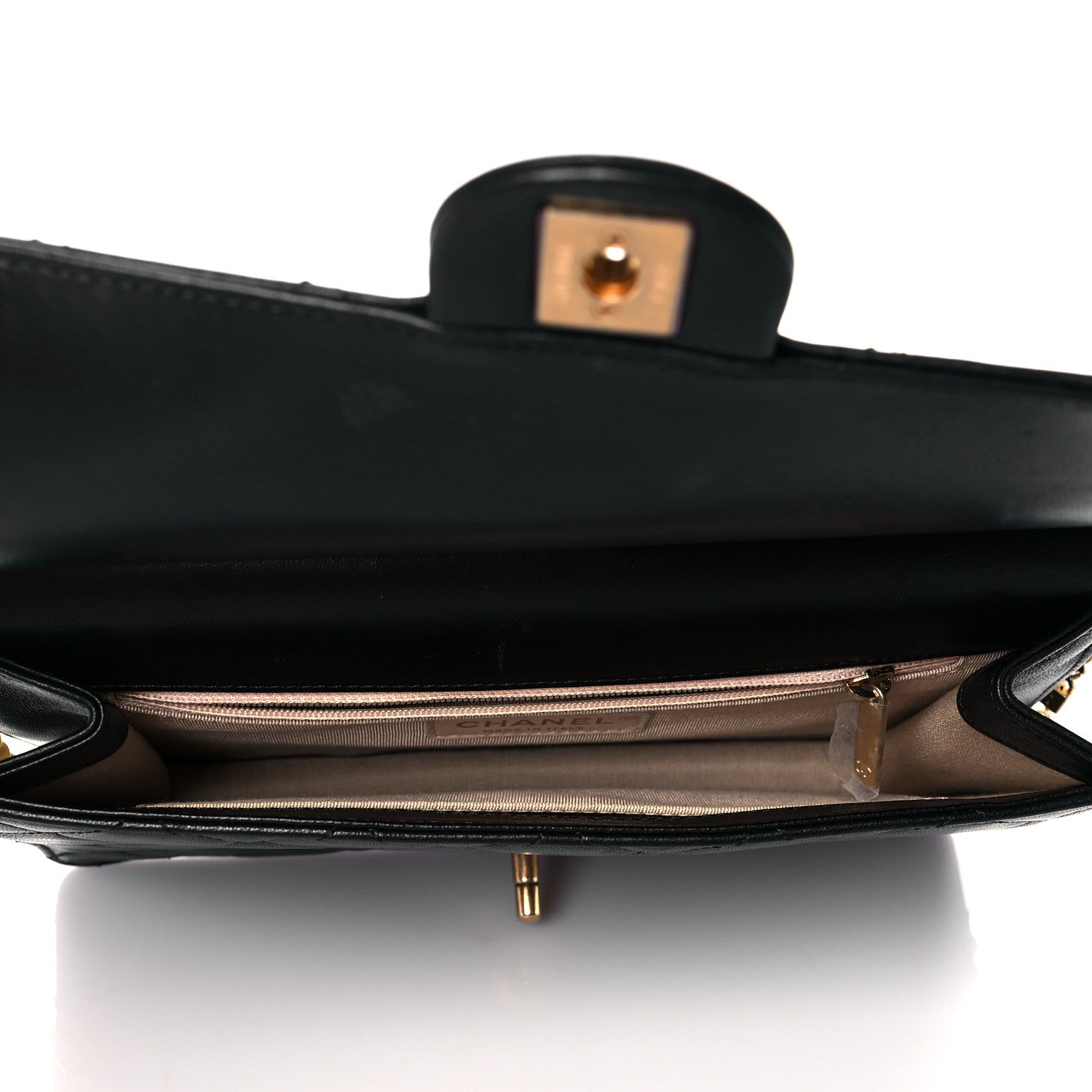 Chanel Goatskin Quilted Pearl Chain Flap Bag Black 5 of 10