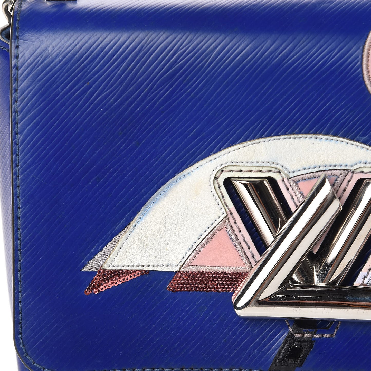 Epi Flamingo Twist Shoulder Bag MM Blue