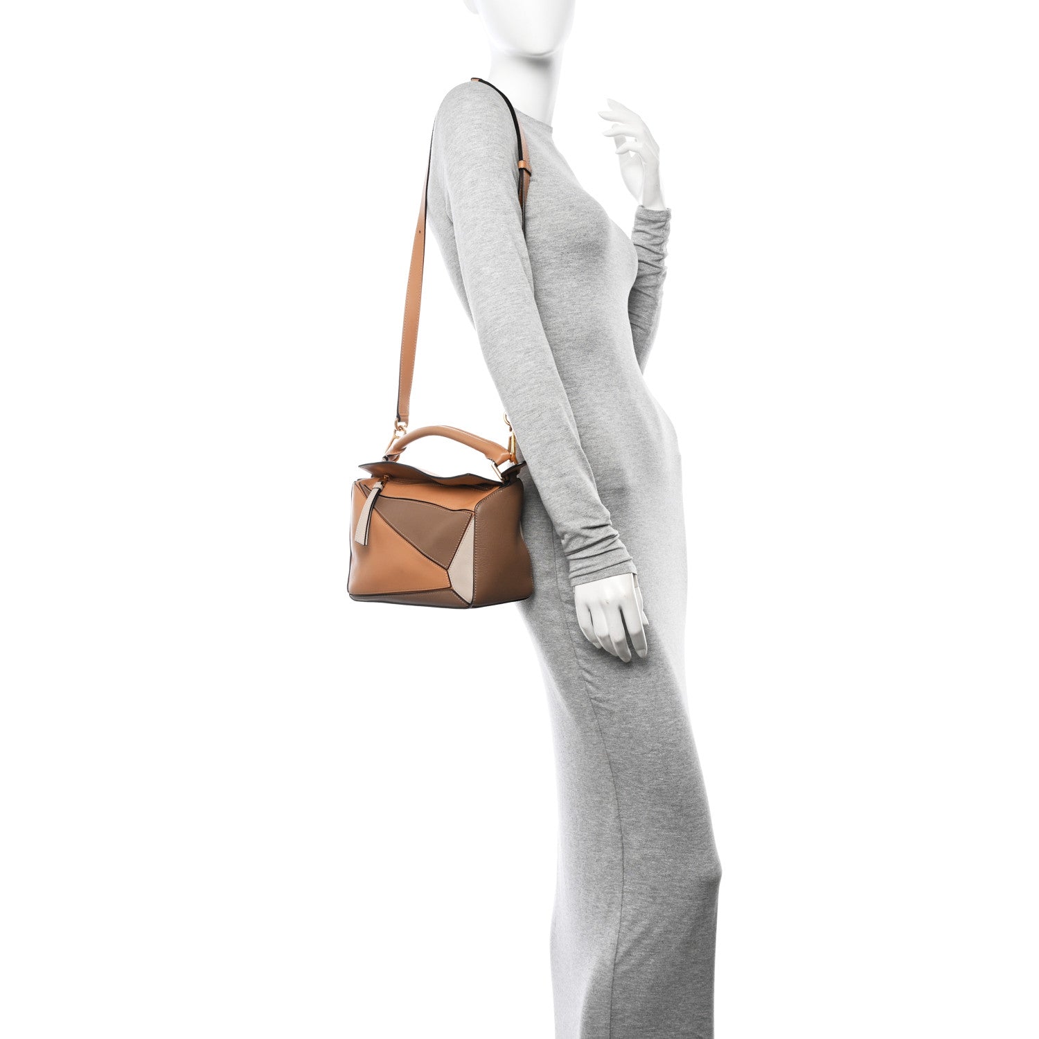 Loewe Calfskin Small Puzzle Bag Warm Desert Mink 2 of 14