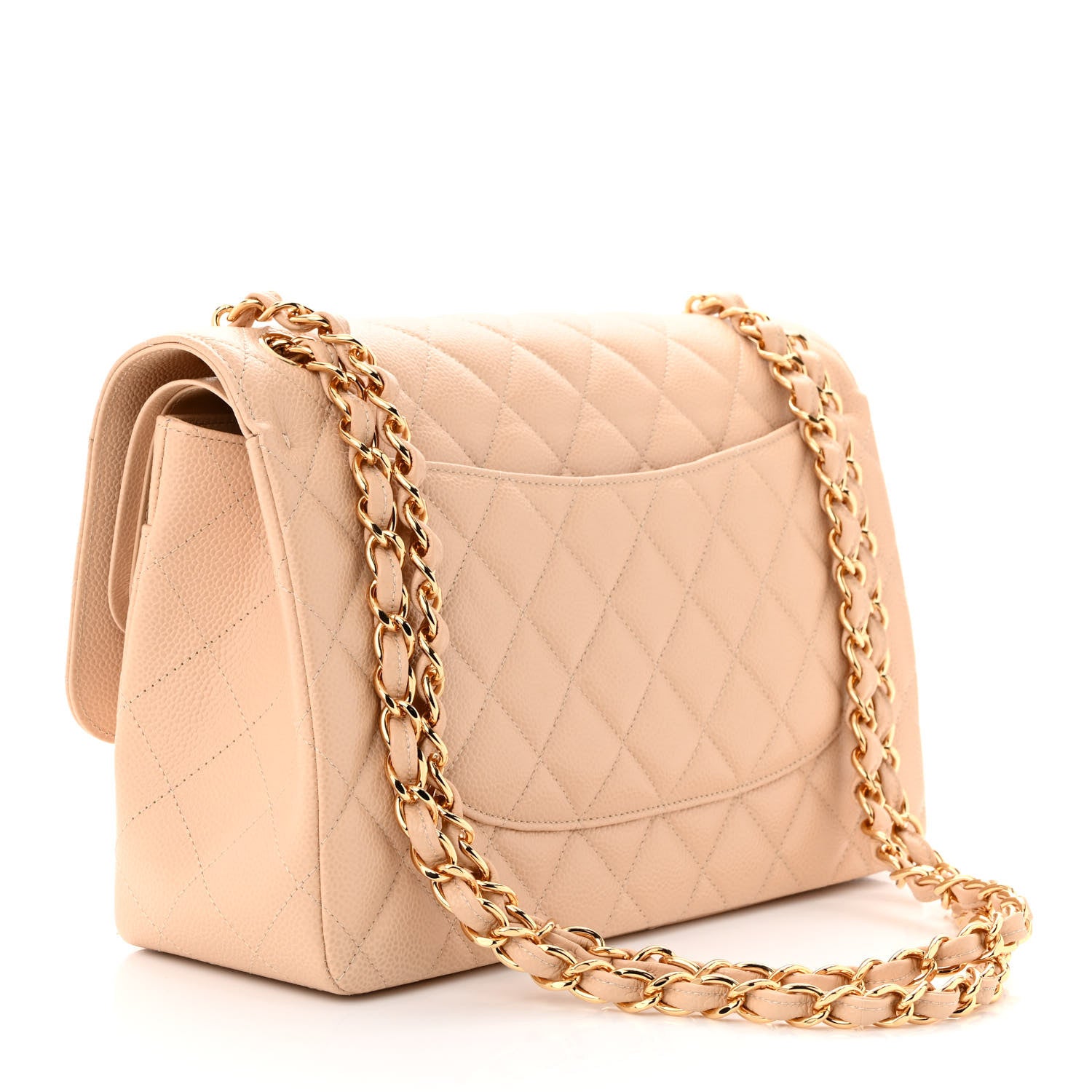 Chanel Caviar Quilted Jumbo Double Flap Beige Clair 3 of 12