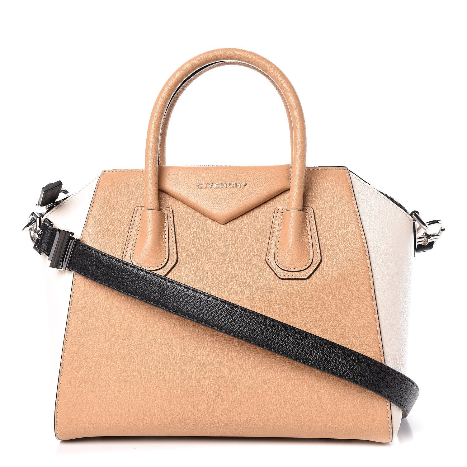 Givenchy Sugar Goatskin Small Tri-Color Antigona Light Brown Beige Black 1 of 10