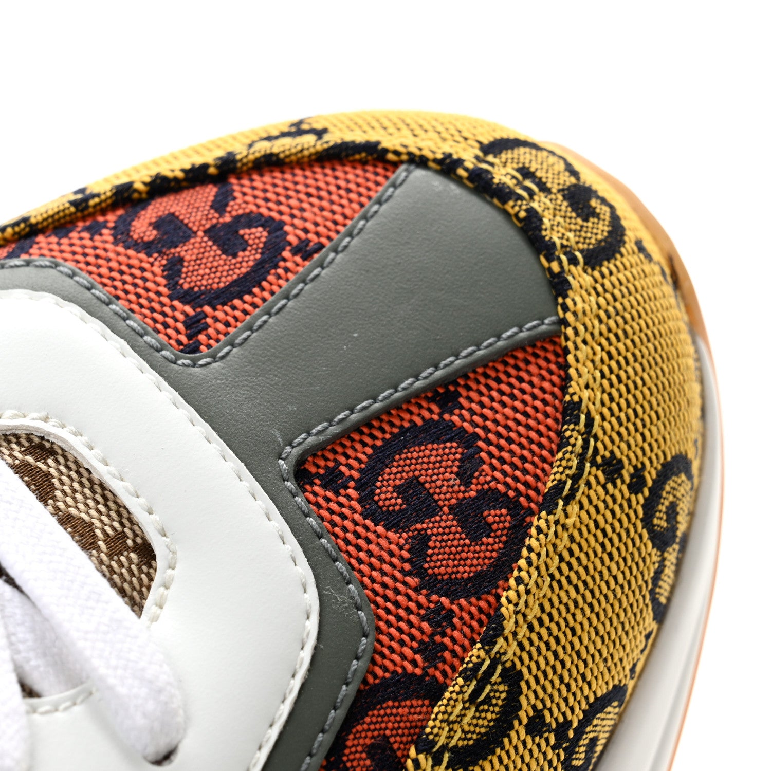 Gucci Monogram Multicolor Demetra Womens Rhyton Sneakers 38 Yellow Blue Great White Tabasco 10 of 11