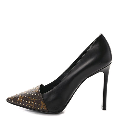 Louis Vuitton Monogram Studded Cherie Pumps 37.5 Black 1 of 8