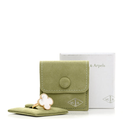Van Cleef & Arpels 18K Yellow Gold Mother of Pearl Magic Alhambra Ring 48 4.5 6 of 6