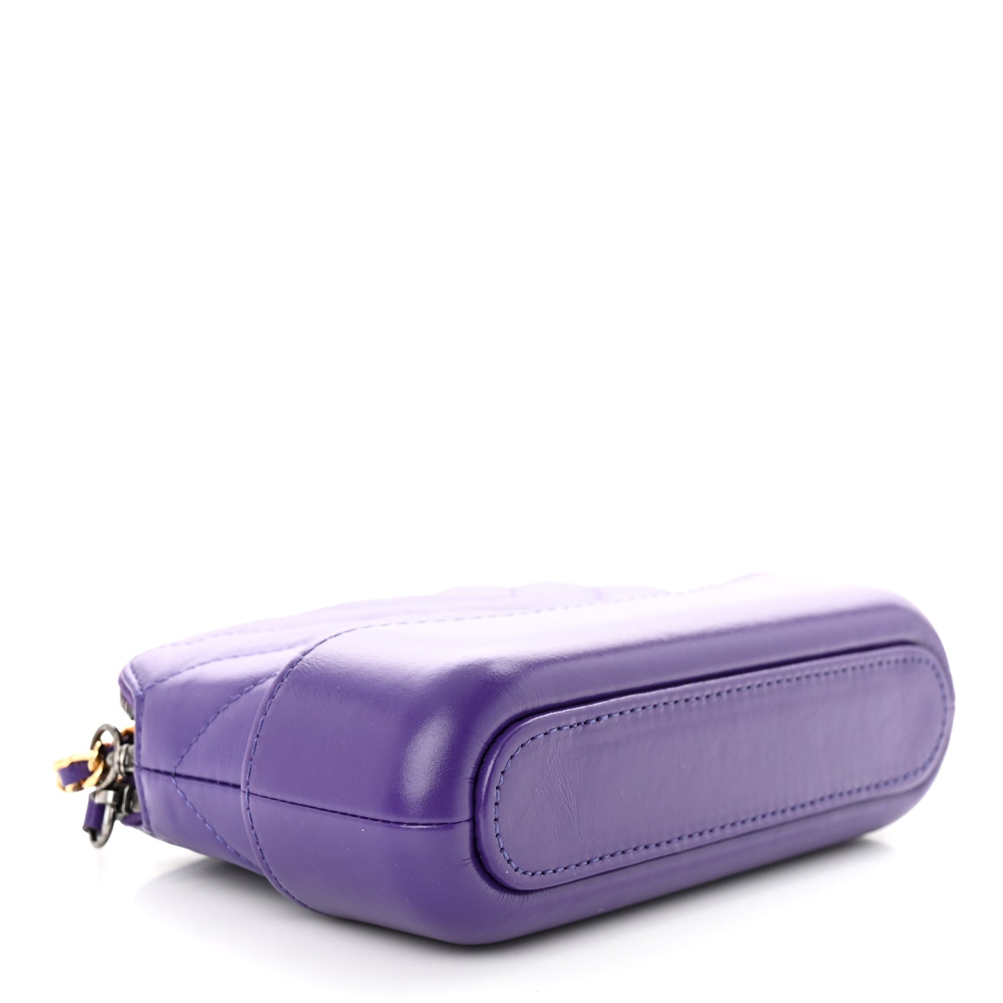 Aged Calfskin Quilted Small Gabrielle Clutch With Chain Purple