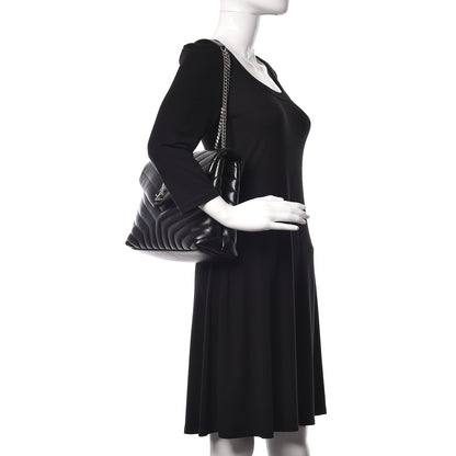 Saint Laurent Calfskin Y Quilted Monogram Medium Loulou Chain Satchel Black 2 of 11