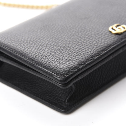 Gucci Calfskin Mini GG Marmont Chain Wallet Black 6 of 12