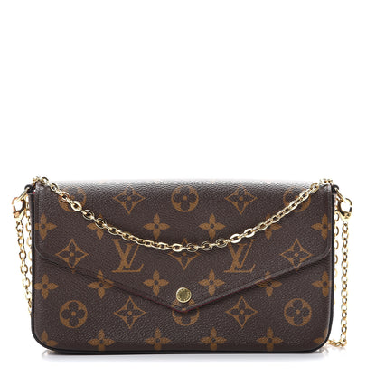 Louis Vuitton Monogram Pochette Felicie Chain Wallet Fuchsia 1 of 13