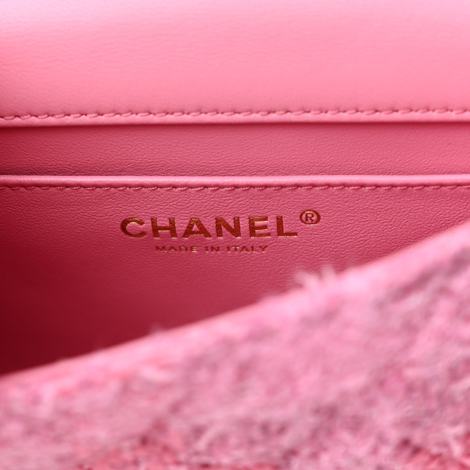 Chanel Tweed Quilted Pearl Twist Mini Square Flap Pink Dark Pink 6 of 11