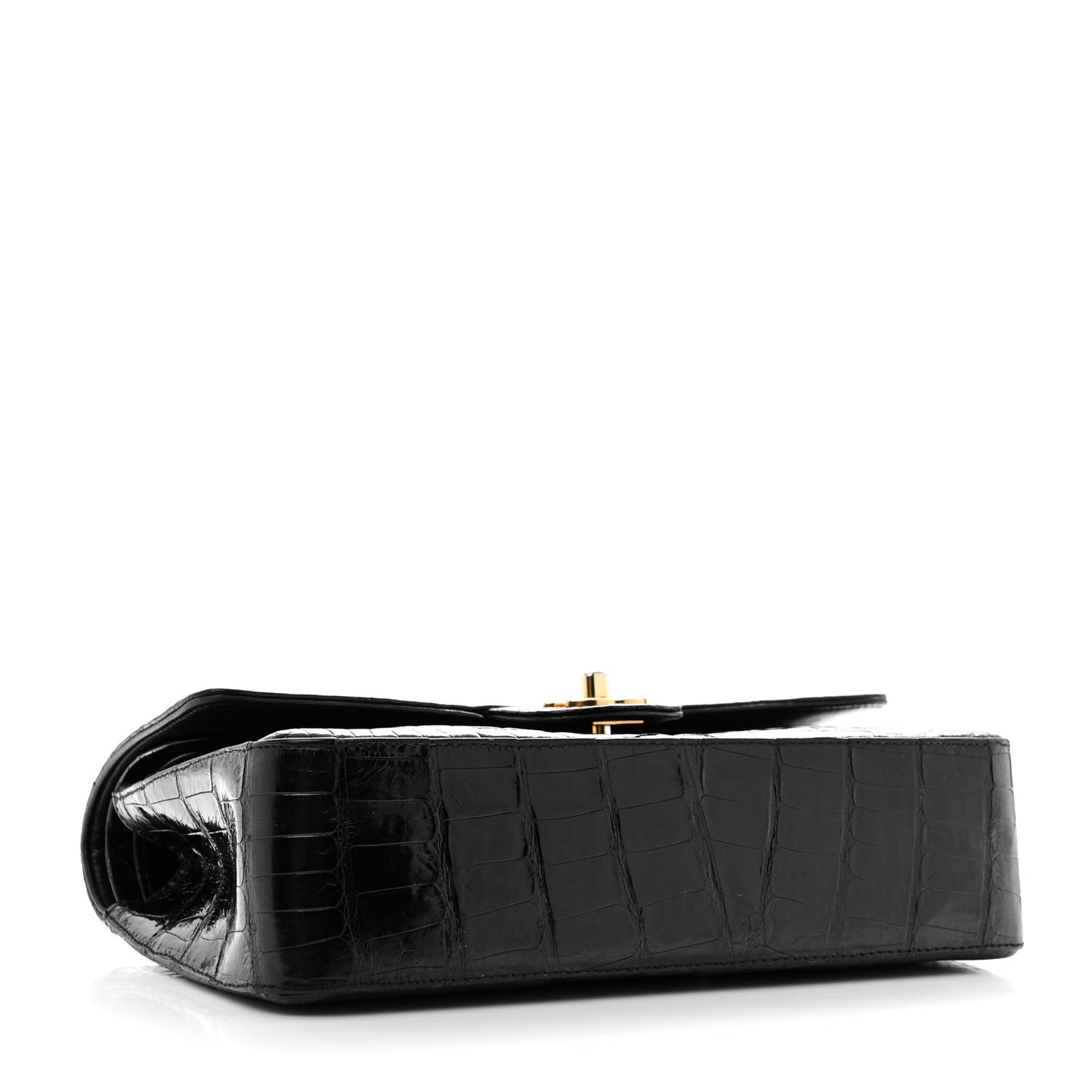 Alligator Medium Double Flap Black