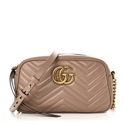 Gucci Calfskin Matelasse Small GG Marmont Chain Shoulder Bag Porcelain Rose 1 of 19