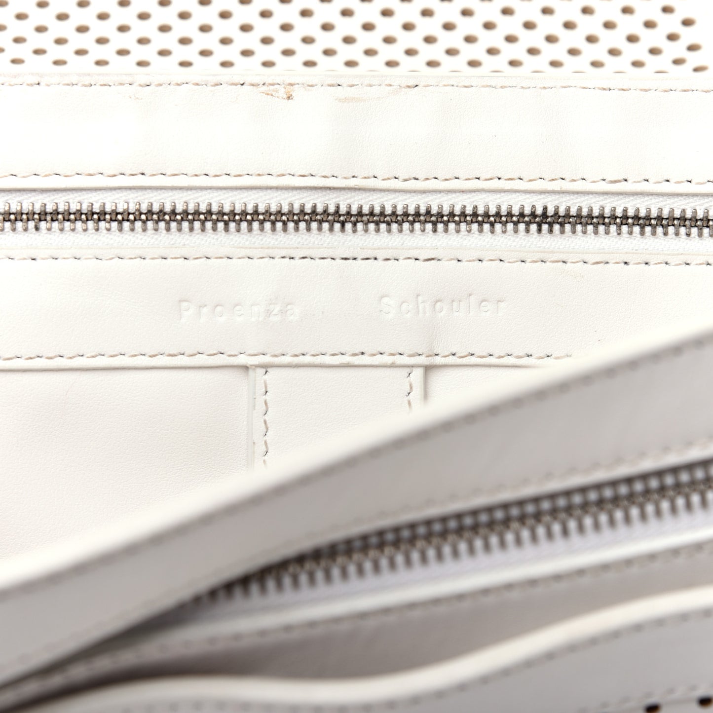 Lambskin Perforated Tiny Optic White