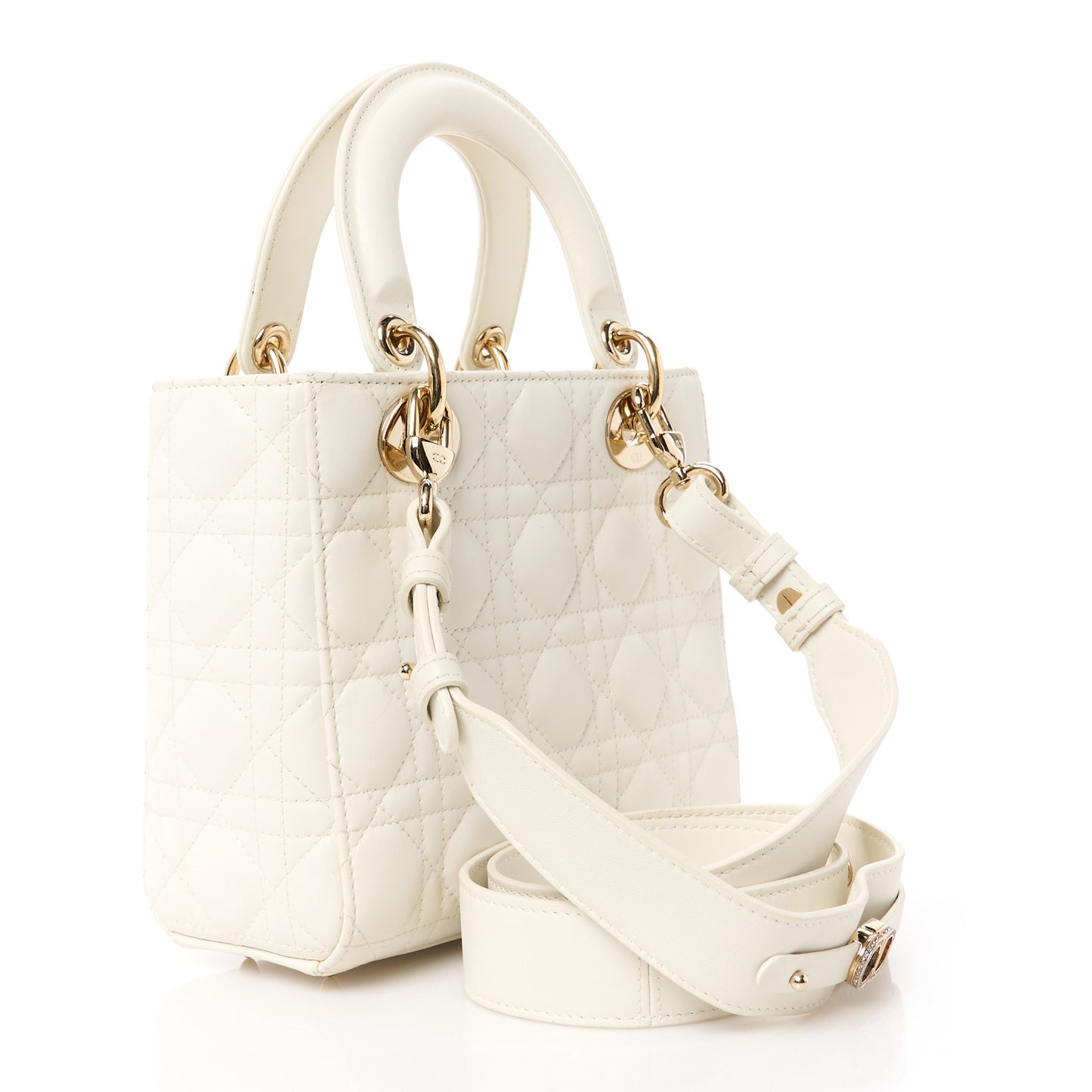 Lambskin Cannage Small My ABCDior Lady Dior White