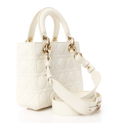 Christian Dior Lambskin Cannage Small My ABCDior Lady Dior White 3 of 11