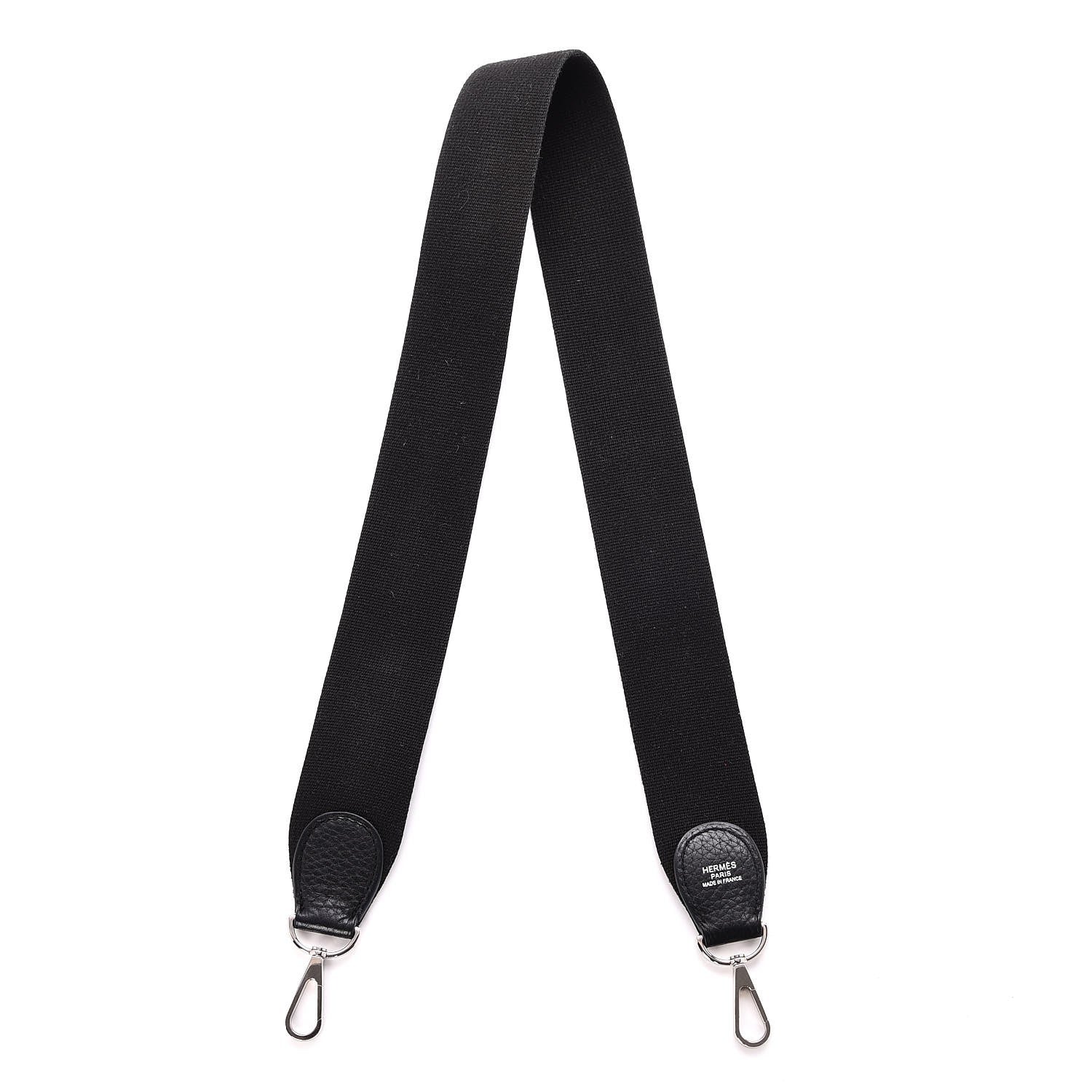 Hermes Toile Taurillon Clemence Shoulder Strap Black 3 of 5
