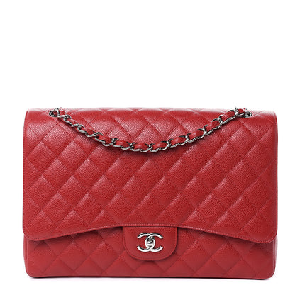 Chanel Caviar Quilted Maxi Single Flap Red 1 of 10