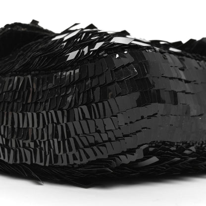 Fendi Sequin Paillettes Snakeskin Baguette Black 9 of 11