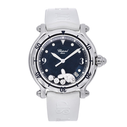 Chopard Stainless Steel Rubber Diamond 38mm Happy Sport Fish Quartz Watch White 1 of 5