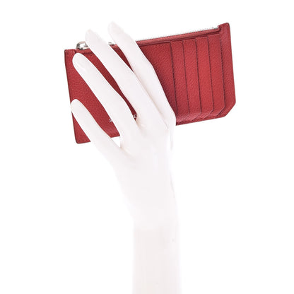 Saint Laurent Grained Calfskin 5 Fragments Zip Pouch Card Holder New Red 2 of 8