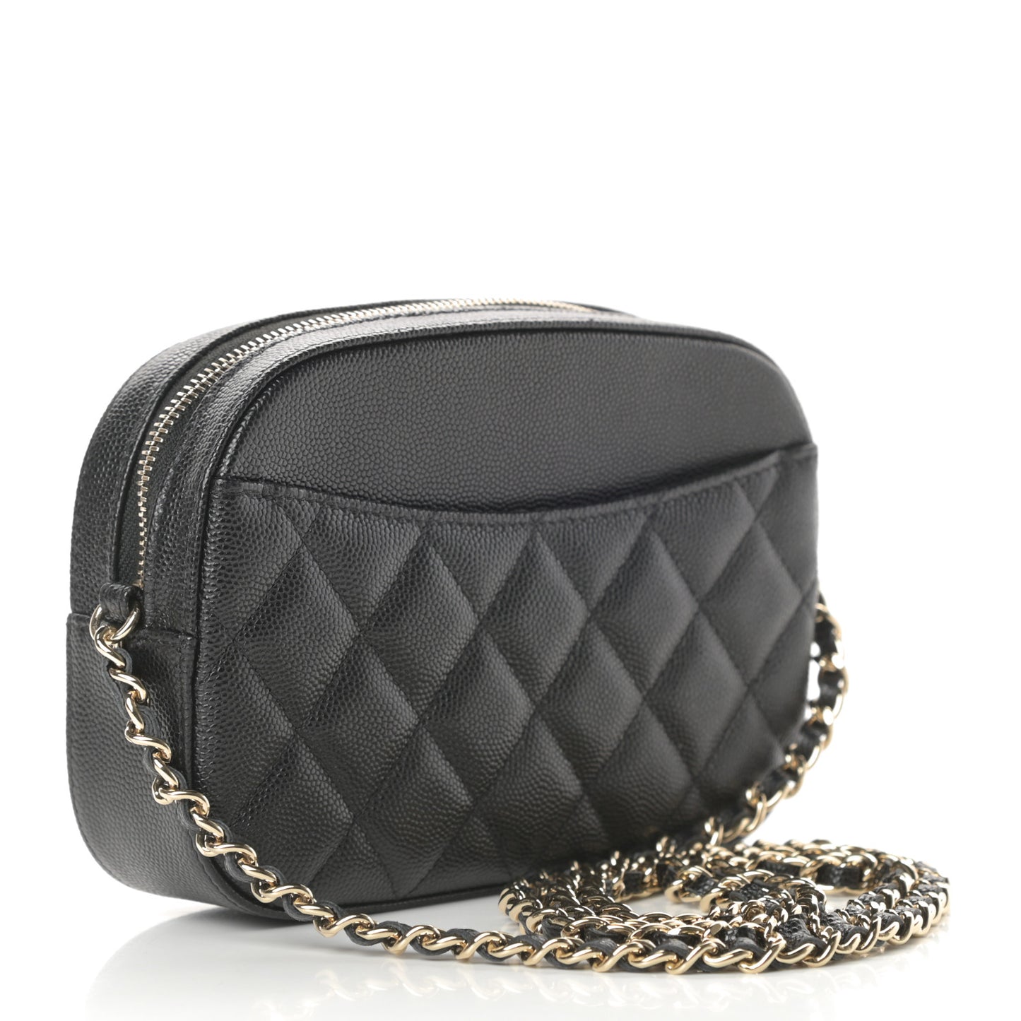 Caviar Quilted Vanity With Chain Black