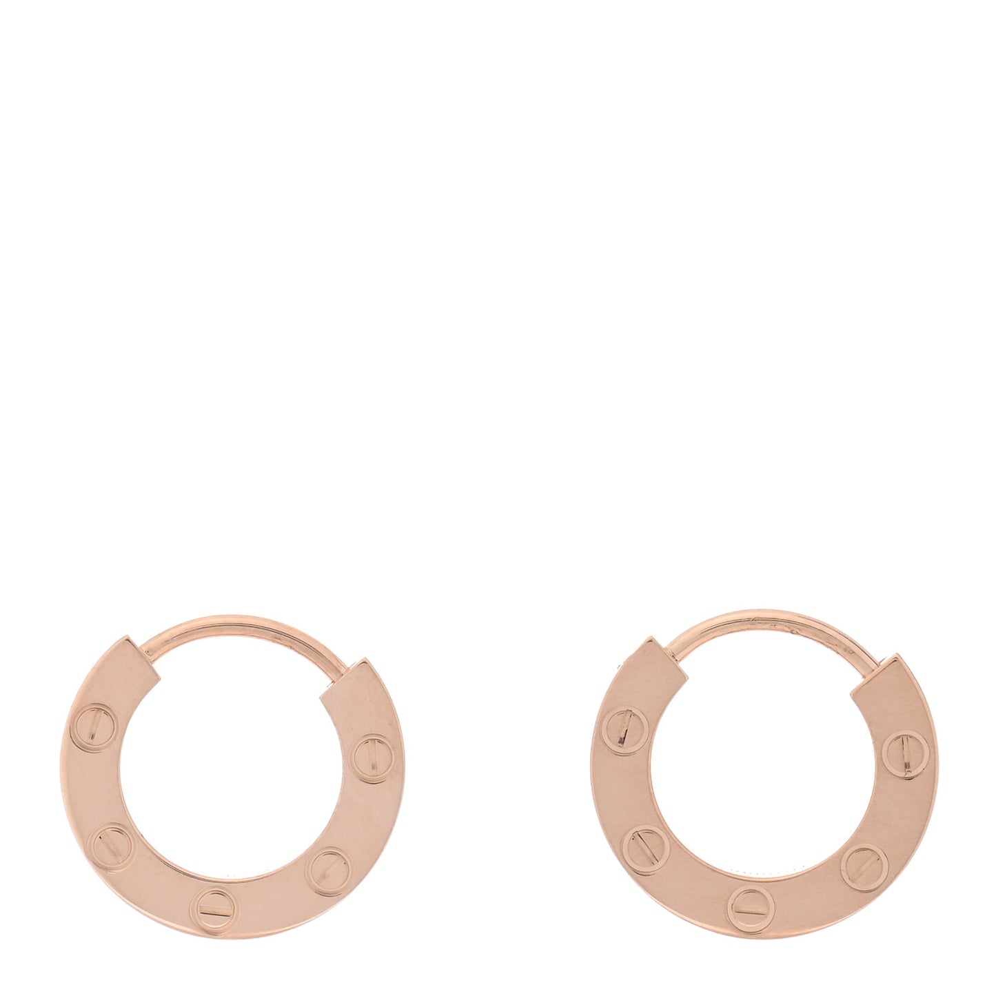 18K Pink Gold LOVE Hoop Earrings
