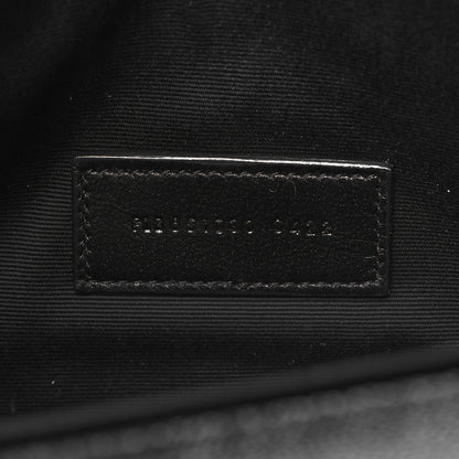 Saint Laurent SAINT LAURENT Grain De Poudre Matelasse Chevron Monogram Envelope Clutch Black 7 of 11