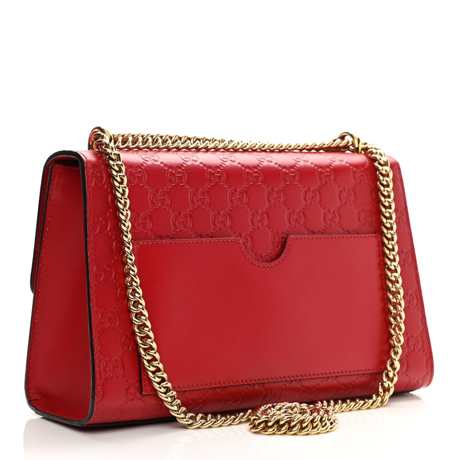 Gucci Guccissima Medium Padlock Shoulder Bag Hibiscus Red 3 of 12