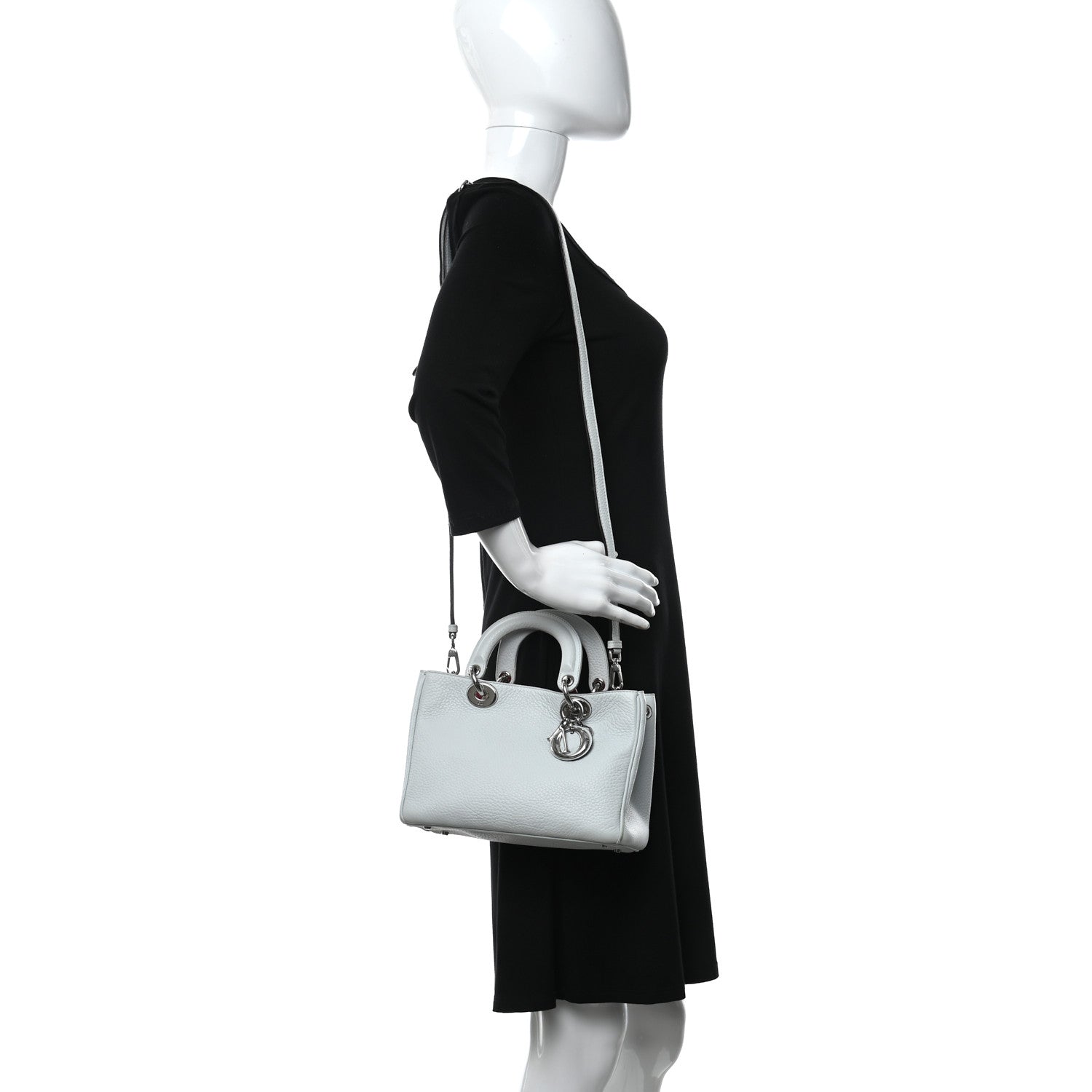 Christian Dior Bullcalf Mini Diorissimo Tote White 2 of 10