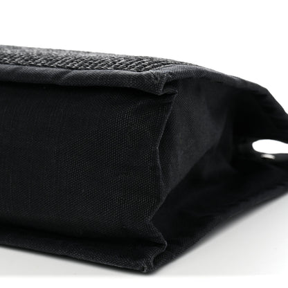 Saint Laurent Raffia Linen Calfskin Rive Gauche Tote Black 9 of 13