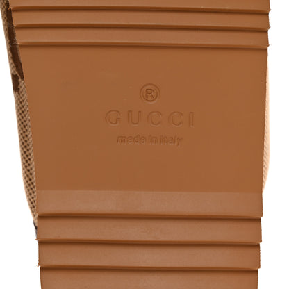 Gucci Monogram Jumbo GG Nappa Samoa Platform 40mm Slide Sandals 38 Camel Ebony New Acero 8 of 9