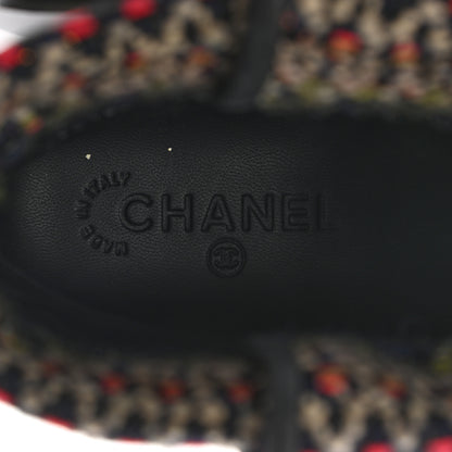 Chanel Tweed Calfskin CC Short Boots 36.5 Black Green Red 7 of 12