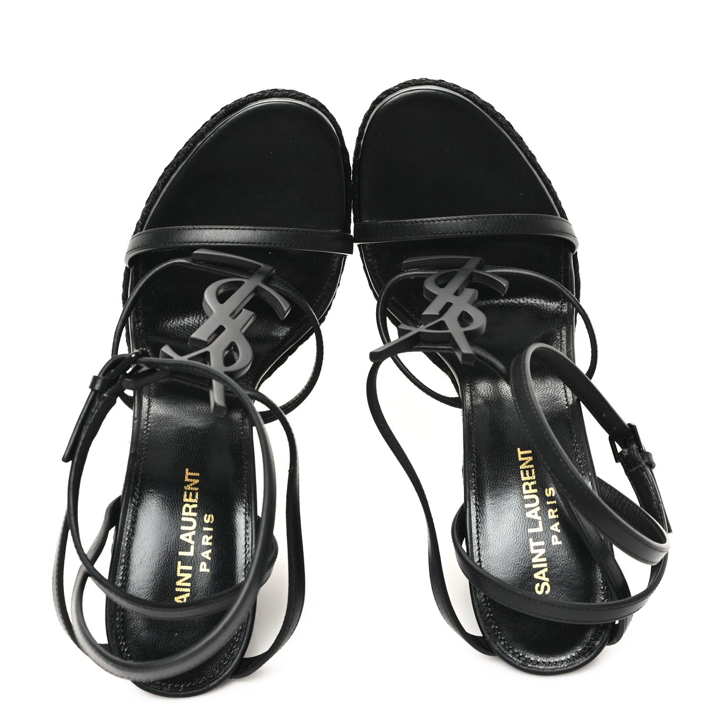 Calfskin Cassandra Espadrille 105 Wedges 38 Black